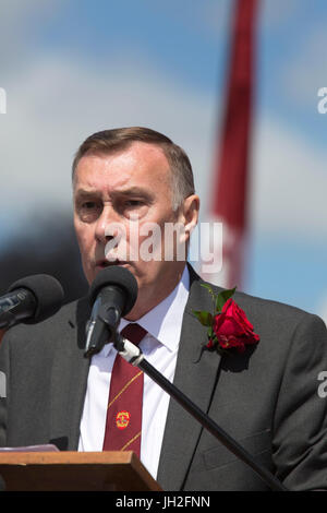 Joe Whitworth, Président de l'Association des mineurs de Durham, au gala des mineurs de Durham Durham City, en Angleterre. Banque D'Images