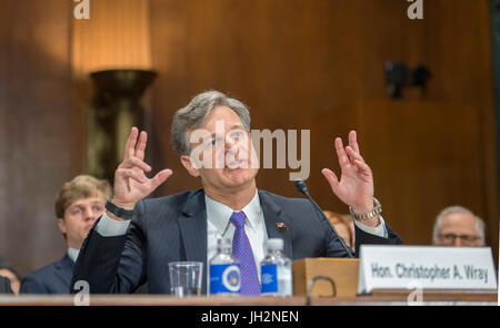 Washington, DC, le 12 juillet 2017, USA : Christopher Wray témoigne à son audience de confirmation pour le prochain directeur du FBI. Patsy Lynch/MediaPunch Banque D'Images