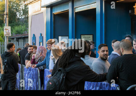 Glasgow, Ecosse, Royaume-Uni. 11 juillet, 2017. Le NAS fonctionne à Glasgow O2 Academy lors de ses quatre jour visite du Royaume-Uni. L'artiste hip-hop's tour comprenait également les villes de Liverpool (10 juillet) et de Leeds (12 juillet), et le Festival de Londres (9 juillet). Plus tôt ce soir-là, l'auditoire étaient en colère, quand il a été annoncé que le soutien pour l'artiste, concert de Glasgow à 20 ans, rappeur grime nommé Shogun (alias Joseph Héron) à proximité de Paisley, avait été arrêté en vertu d'un mandat par la police, lorsqu'il est arrivé pour une vérification du son. Credit : Iain McGuinness/Alamy Live News Banque D'Images