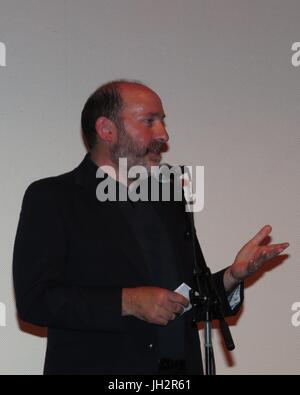 Galway, Irlande, 2017-07-11, Directeur Pat Collins avant la projection de son film 'chant de granit' sur le live et le chant de Joe Heaney. Credit : Reinhard Doberstein/filmkritik.biz/Alamy Live News Banque D'Images