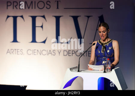 Genoveva Casanova dans le 'T' accorde aux arts, sciences sociales et sport, amener par Telva magazine. Dans le palais des arts Reine Sofia de Valence. À Valence à 12 Juillet, 2017. Banque D'Images