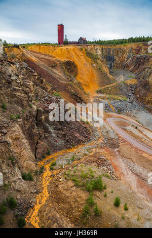 Zone d'exploitation minière de la grande montagne de cuivre de Falun, Suède - UNESCO World Heritage Site. Les sont un exemple exceptionnel d'un ensemble technologique wit Banque D'Images