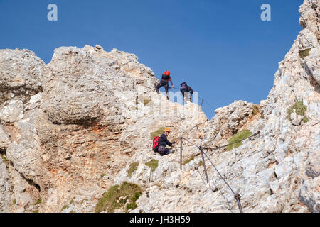 Mt. La Slovénie Triglav - 3 septembre, 206 Grimpeurs sur l'progresssing:monter au sommet du mont Triglav. Banque D'Images