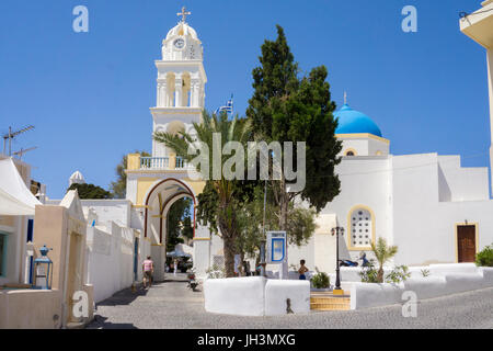 Kirche à Megalochori, Santorin, Canaries, aegaeis, Griechenland, mittelmeer, europa | Eglise au village megalochori, Santorini, Cyclades, Grèce, Banque D'Images