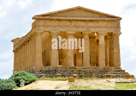 Temple of Concordia, Vally des temples, Agrigente, Sicile, Italie. Banque D'Images