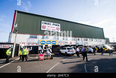 Vue générale de l'Oriel Park, terrain d'accueil de Dundalk FC avant la qualification de la Ligue des Champions, deuxième tour, premier match de jambe. ASSOCIATION DE PRESSE Photo. Voir l'ACTIVITÉ DE SOCCER histoire Dundalk. Photo date : mercredi 12 juillet 2017. Crédit photo doit se lire : Liam McBurney/PA Wire Banque D'Images