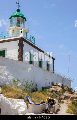 Leuchtturm am kap, Akrotiri, suedwestkueste., Antalya, aegaeis, Griechenland, mittelmeer, europa | phare de l'île, Akrotiri, sout Banque D'Images