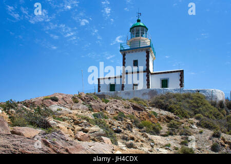 Leuchtturm am kap, Akrotiri, suedwestkueste., Antalya, aegaeis, Griechenland, mittelmeer, europa | phare de l'île, Akrotiri, sout Banque D'Images