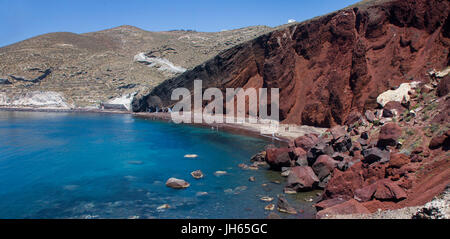 La plage rouge, roter strand oder in francais kokkini paralia bei akrotiri, Santorin, Canaries, aegaeis, Griechenland, mittelmeer, europa | red beach, pa Banque D'Images