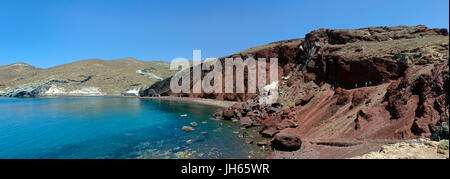 La plage rouge, roter strand oder in francais kokkini paralia bei akrotiri, Santorin, Canaries, aegaeis, Griechenland, mittelmeer, europa | red beach, pa Banque D'Images