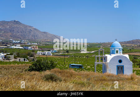 Kleine orthodoxe kapelle bei akrotiri, Santorin, Canaries, aegaeis, Griechenland, mittelmeer, europa | petite chapelle orthodoxe à Akrotiri, Santorin, c Banque D'Images