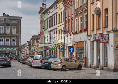 Immeuble historique du vieux marché maisons Zabkowice Slaskie Banque D'Images