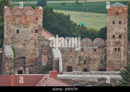 Vue de la Zabkowice Slaskie Château de la tour Banque D'Images