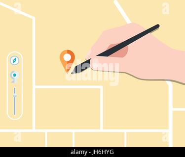 Trouver site concept design plat, vector Illustration de Vecteur