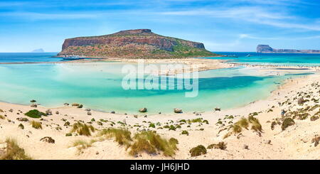 Plage de Balos, péninsule de Gramvousa, île de Crète, Grèce Banque D'Images