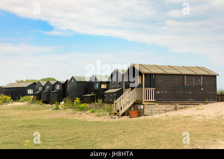 Cabines de plage Tradditional à Walberswick, Suffolk Banque D'Images