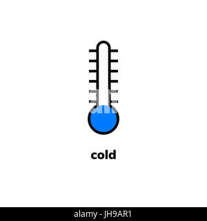 L'icône de température, clip art.-étroite gamme de thermomètres au mercure indique le temps froid Banque D'Images