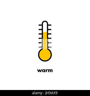 L'icône de température, clip art.-étroite gamme de thermomètres au mercure indique le temps chaud Banque D'Images