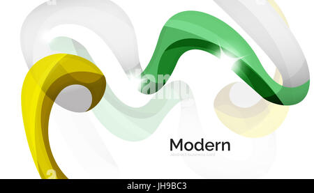 Onde brillant mouvement moderne modèle - rayures courbe de couleur et des lignes en mouvement et concept de lumière et d'ombre. Présentation de bannière et busines Banque D'Images