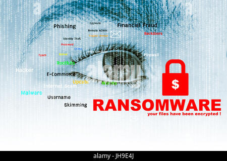 Ransomware, Cyber security concept,3d illustration Banque D'Images