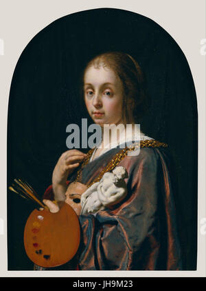 Frans van Mieris l'ancien (Dutch - Pictura (une allégorie de la peinture) - Banque D'Images