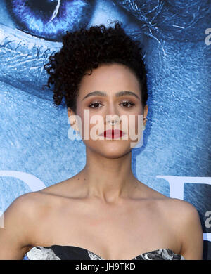 Los Angeles, USA. 7Th Jul, 2017. Nathalie Emmanuel, à premiere ofHBO's 'Game Of Thrones' Saison 7 au Walt Disney Concert Hall, en Californie le 12 juillet 2017. Credit : MediaPunch Inc/Alamy Live News Banque D'Images