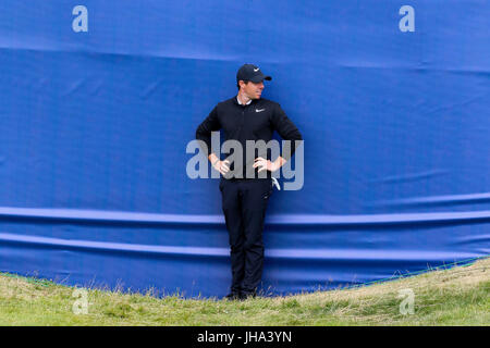 L'Ayrshire, Ecosse, Royaume-Uni. Le 13 juillet, 2017. Le premier jour de l'AAM Scottish Open Golf Championship, les golfeurs du monde entier ont joué plus de liens Dundonald, près d'Irvine, Ayrshire. Rory Mcilroy inclus les joueurs, Rickie Fowler, Jason Dufner, Henrik Stenson, Luke Donald et beaucoup d'autres. Credit : Findlay/Alamy Live News Banque D'Images