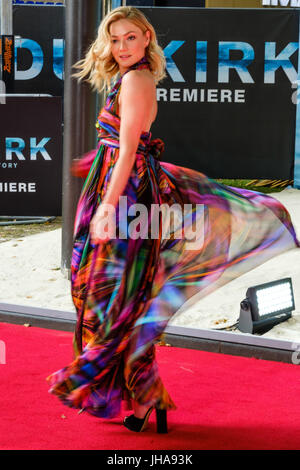 Londres, Royaume-Uni. Le 13 juillet, 2017. Clara à Paget Première mondiale de Dunkerque le jeudi 13 juillet 2017 tenue à ODEON Leicester Square, Londres. Sur la photo : Clara Paget. Credit : Julie Edwards/Alamy Live News Banque D'Images