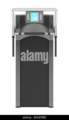 Vue de dessus du tapis roulant isolé sur fond blanc Banque D'Images