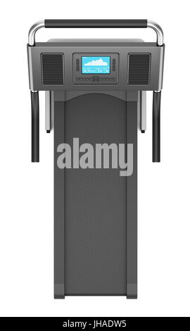 Vue de dessus du tapis roulant isolé sur fond blanc Banque D'Images