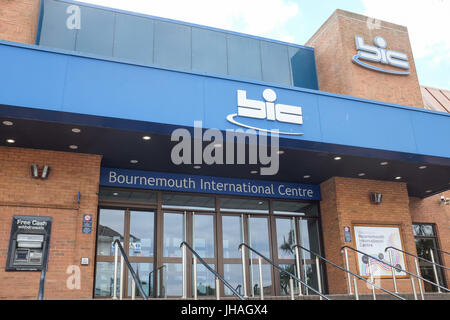 L'entrée du Centre International de Bournemouth, à Bournemouth, en Angleterre. Banque D'Images