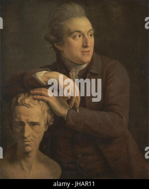John Francis Rigaud - Joseph Nollekens avec son buste de Laurence Sterne - Banque D'Images