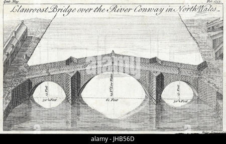 Llanroost pont sur la rivière de Conway dans le nord du Pays de Galles Banque D'Images