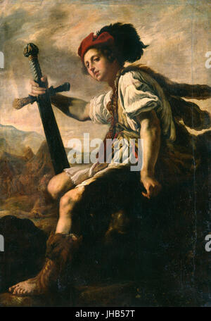 Domenico Fetti - Davide con la testa di Golia (Dresden) Banque D'Images