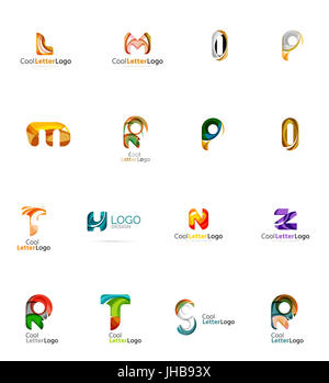 Ensemble de nouvelles idées de logo de l'entreprise universelle, géométrique business icon collection - lettres de l'alphabet, et d'autres formes d'ondes de turbulence Banque D'Images