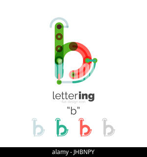 Logo d'affaires linéaire lettre. Alphabet lettres initiales Nom de l'entreprise concept. Télévision ligne mince segments reliés les uns aux autres. Banque D'Images