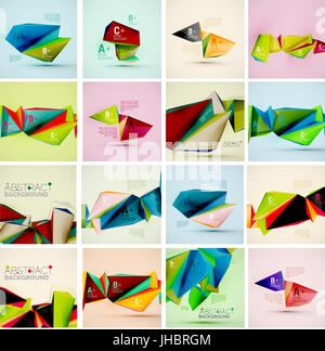 Triangle 3d des formes géométriques dans l'air. Vector abstract background. Mise en page de présentation d'affaires ou futuriste de l'interface web ou app. Universal Banque D'Images
