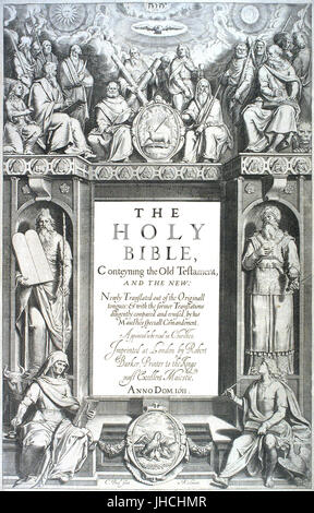 Lsg-King-James-Version-Bible-premier-edition-title-page-1611 Banque D'Images