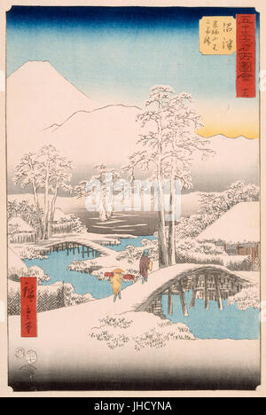 Mt. Fuji et Mt. Ashigara de Numazu par temps clair après une chute de neige LACMA M.71.100.22 Banque D'Images