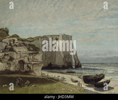 Gustave Courbet - Les falaises d'Etretat après l'Orage - Banque D'Images