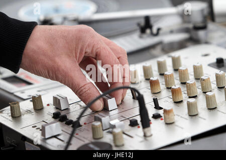 Mixage dj LP Vinyl records Banque D'Images