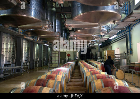 Des tonneaux de vin à Waterford State Farm, Stellenbosch, Afrique du Sud Banque D'Images