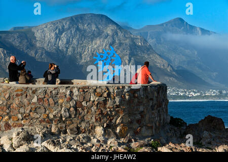 Hermanus whale vue et Walker Bay, Western Cape, Afrique du Sud Banque D'Images