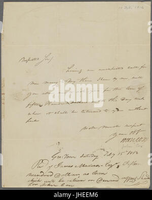 Lettre de John Cox (NYPL)11904004-5213097 b Banque D'Images