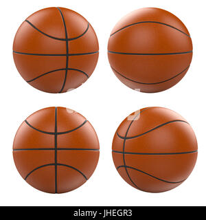 Le rendu 3D basket-ball ball isolated on white Banque D'Images