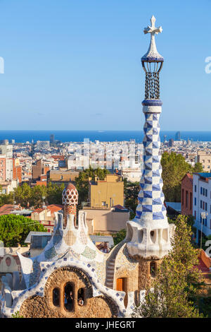 Catalunya de Barcelone Parc Güell Parc Güell de Barcelone Barcelone porters lodge casa del guarda Barcelone Espagne eu Europe Catalogne Banque D'Images