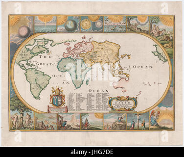 Moxon une carte de la Terre 1681 PJM 101201 CUL Cornell Banque D'Images