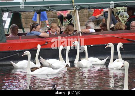 Barge Canal Newbury Banque D'Images