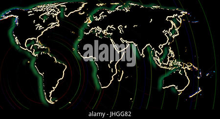 Map monde illustration Banque D'Images