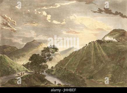 Llangollin - dans le comté de Denbigh du Turnpike Road au-dessus de la rivière Dee- 1776 Banque D'Images